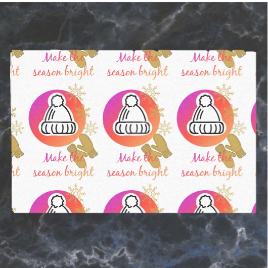 Hübscher Hut und Mittens Wintersaison - Helle Seidenpapier