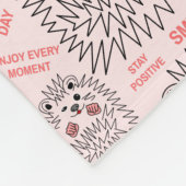 Hübscher Igel und positives Textmuster Fleecedecke (Ecke)