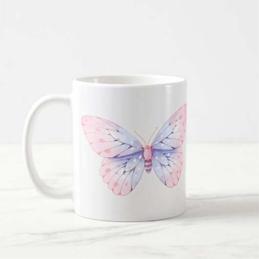 Hübscher Illustrierter Schmetterling Kaffeetasse (Links)