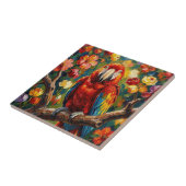 Hübscher Impasto Ara Papagei Fliese (Seite)