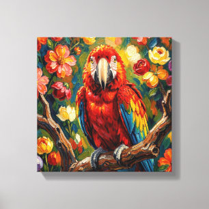 Hübscher Impasto Ara Papagei  Leinwanddruck