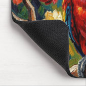 Hübscher Impasto Ara Papagei  Mousepad (Ecke)
