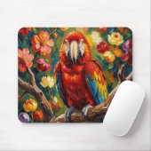 Hübscher Impasto Ara Papagei  Mousepad (Mit Mouse)