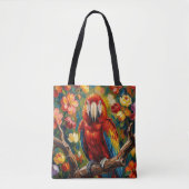 Hübscher Impasto Ara Papagei  Tasche (Vorderseite)