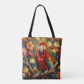 Hübscher Impasto Ara Papagei  Tasche (Rückseite)