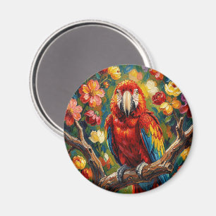 Hübscher Impasto-farbiger Ara-Papagei   Magnet