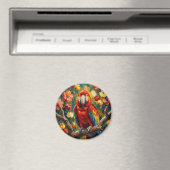 Hübscher Impasto-farbiger Ara-Papagei Magnet (In Situ (Geschirrspüler))
