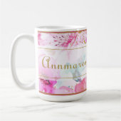 Hübscher Individuelle Name Blütenrosa und goldfarb Kaffeetasse (Links)