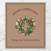 Hübscher Individuelle Name in Rot und Grün Weinetikett (Einzelnes Label)