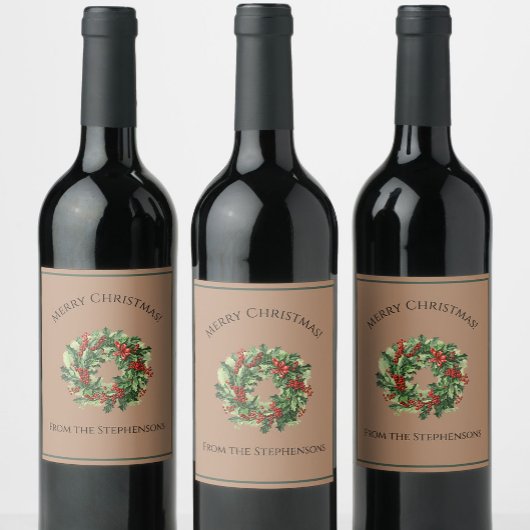 Hübscher Individuelle Name in Rot und Grün Weinetikett