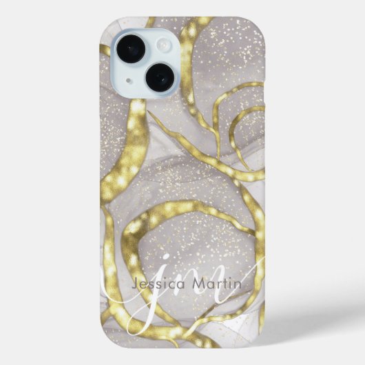 Hübscher Individuelle Name Monogramm Iridescent Sw Case-Mate iPhone Hülle (Rückseite)