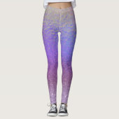 Hübscher Iridescent Glitzer Ombre Lila Leggings (Vorderseite)