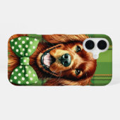 HÜBSCHER IRISH SETTER HUNDE MIT KLEEBLÄTTERN iPhone 16 HÜLLE (Rückseite (Horizontal))