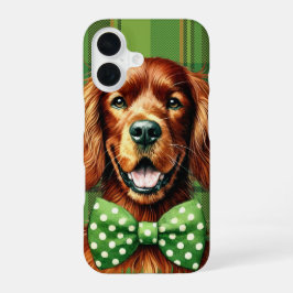 HÜBSCHER IRISH SETTER HUNDE MIT KLEEBLÄTTERN iPhone 16 HÜLLE