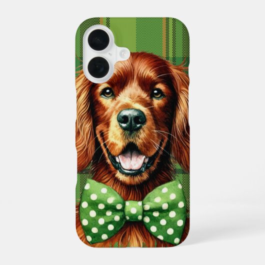 HÜBSCHER IRISH SETTER HUNDE MIT KLEEBLÄTTERN iPhone 16 HÜLLE (Rückseite)
