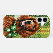 HÜBSCHER IRISH SETTER HUNDE MIT KLEEBLÄTTERN iPhone 16 HÜLLE (Rückseite (Horizontal))