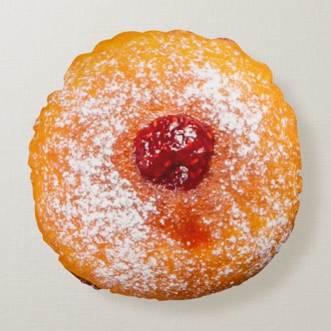 Hübscher Jam gefüllt Donut Hanukkah Rundes Kissen (Vorderseite)