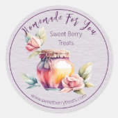 Hübscher Jam Jar "Homemade for You" Business Runder Aufkleber (Vorderseite)
