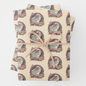 Hübscher Jugendstil-Geist mit Blume Spooky Geschenkpapier Set (Beispiel)