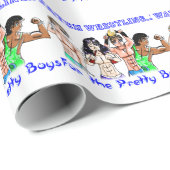 Hübscher Jungen-Wrestling Geschenkpapier (Rolleneckpunkt)
