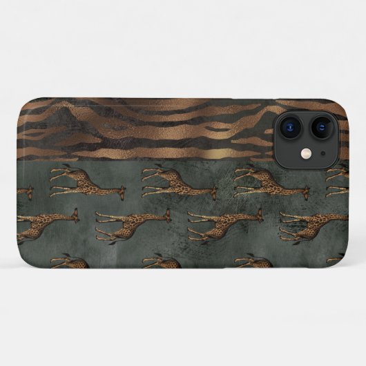 Hübscher Jungle Chic Tiger Giraffe Case-Mate iPhone Hülle (Rückseite (Horizontal))