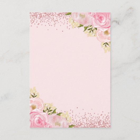 Hübscher Jungle Safari Blush Floral Diaper Raffel Begleitkarte (Rückseite)