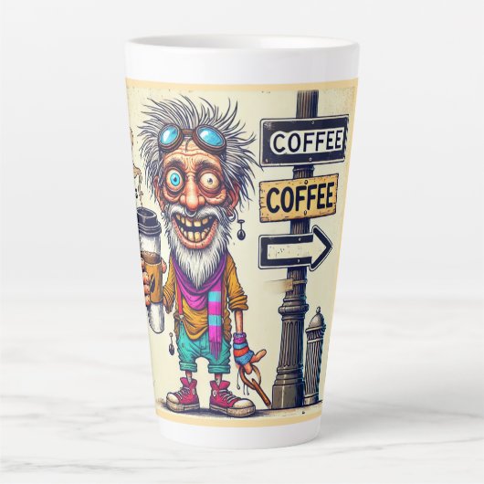 Hübscher Kaffee Humerous Tasse, 11 oz Milchtasse (Vorderseite)