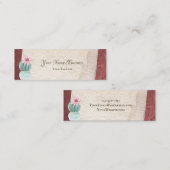 Hübscher Kaktus mit Blume - Stucco Soutwestern Mini Visitenkarte (Vorne/Hinten)