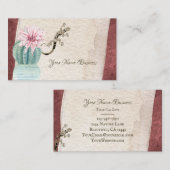 Hübscher Kaktus mit Blume und Gecko Südwesten Visitenkarte (Vorne/Hinten)