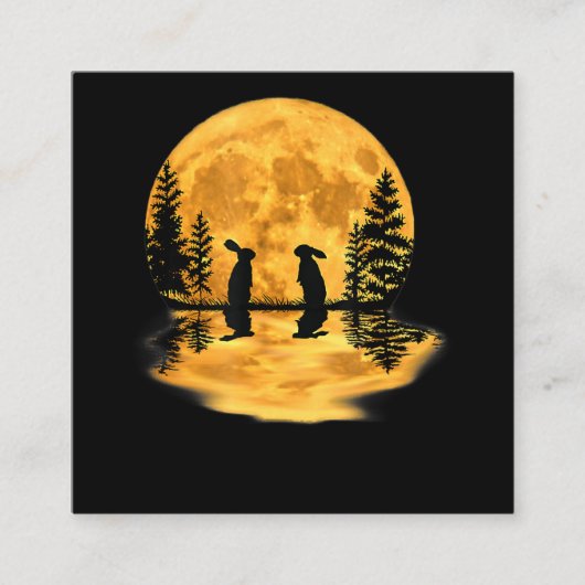 Hübscher Kaninchen-Nachts-Himmel Quadratische Visitenkarte (Vorderseite)