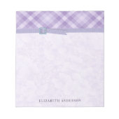 Hübscher Karo mit Band und Name Notizblock (Vorderseite)