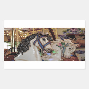 Hübscher Karussellpferdeaufkleber Rechteckiger Aufkleber