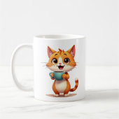 Hübscher Katzenkaffeebecher – doppelseitiges Carto Kaffeetasse (Links)