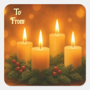 Hübscher Kerzen Weihnachtsgeschenk Aufkleber