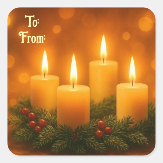 Hübscher Kerzen Weihnachtsgeschenk Aufkleber (Vorderseite)