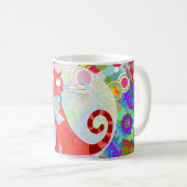 Hübscher Kitty-verrückte Katzen-Dame Gifts Vibrant Kaffeetasse (VorderseiteRechts)