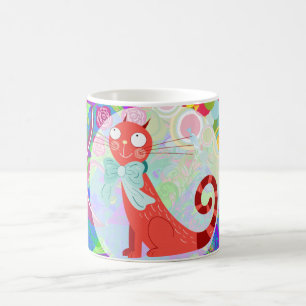 Hübscher Kitty-verrückte Katzen-Dame Gifts Vibrant Kaffeetasse