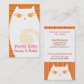 Hübscher Kitty-weiße u. orange Streifen Visitenkarte (Vorne/Hinten)