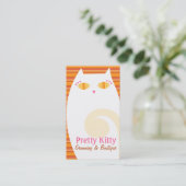 Hübscher Kitty-weiße u. orange Streifen Visitenkarte (Stehend Vorderseite)
