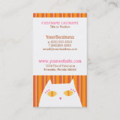 Hübscher Kitty-weiße u. orange Streifen Visitenkarte (Rückseite)