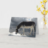 Hübscher kleiner Burro bewölkt Himmel - Karte (Gelbe Blume)
