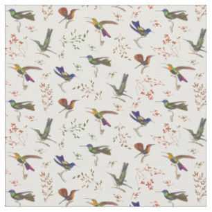 Hübscher kleiner Kolibri-Blumenstrauß Stoff