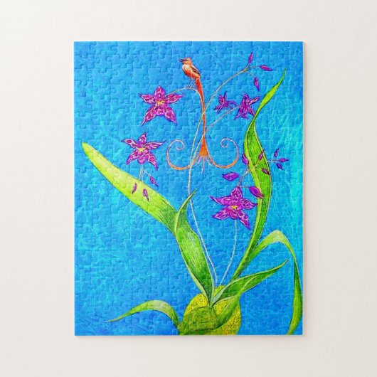 Hübscher kleiner Orchideenvogel Puzzle (Vertikal)