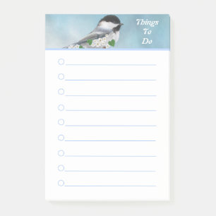 Hübscher kleiner Vogel & Blumen Dinge zu tun Linii Post-it Klebezettel