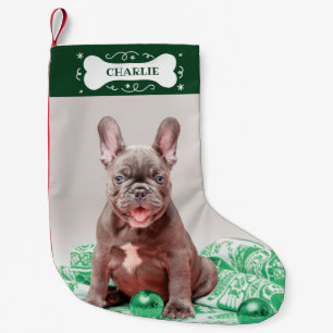 Hübscher Knochen mit individuellem Foto Hund Kleiner Weihnachtsstrumpf