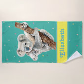 Hübscher Koala Bär Lila Hübscher Tiername Kids B Strandtuch (Vorderseite)