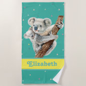 Hübscher Koala Bär Lila Hübscher Tiername Kids B Strandtuch (Vorderseite)