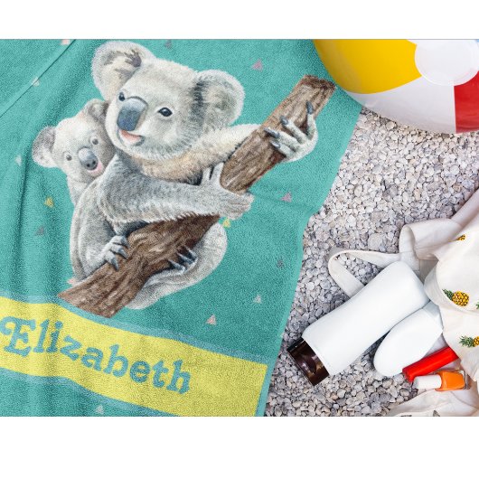 Hübscher Koala Bär Lila Hübscher Tiername Kids B Strandtuch