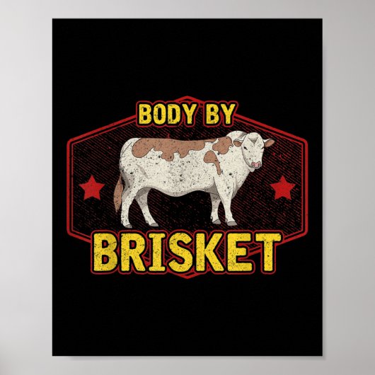 Hübscher Körper nach Brisket Fleisch Grillfleisch Poster (Vorne)