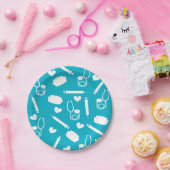 Hübscher Krankenschwester-Thema-Papier-Teller blau Pappteller (Party)